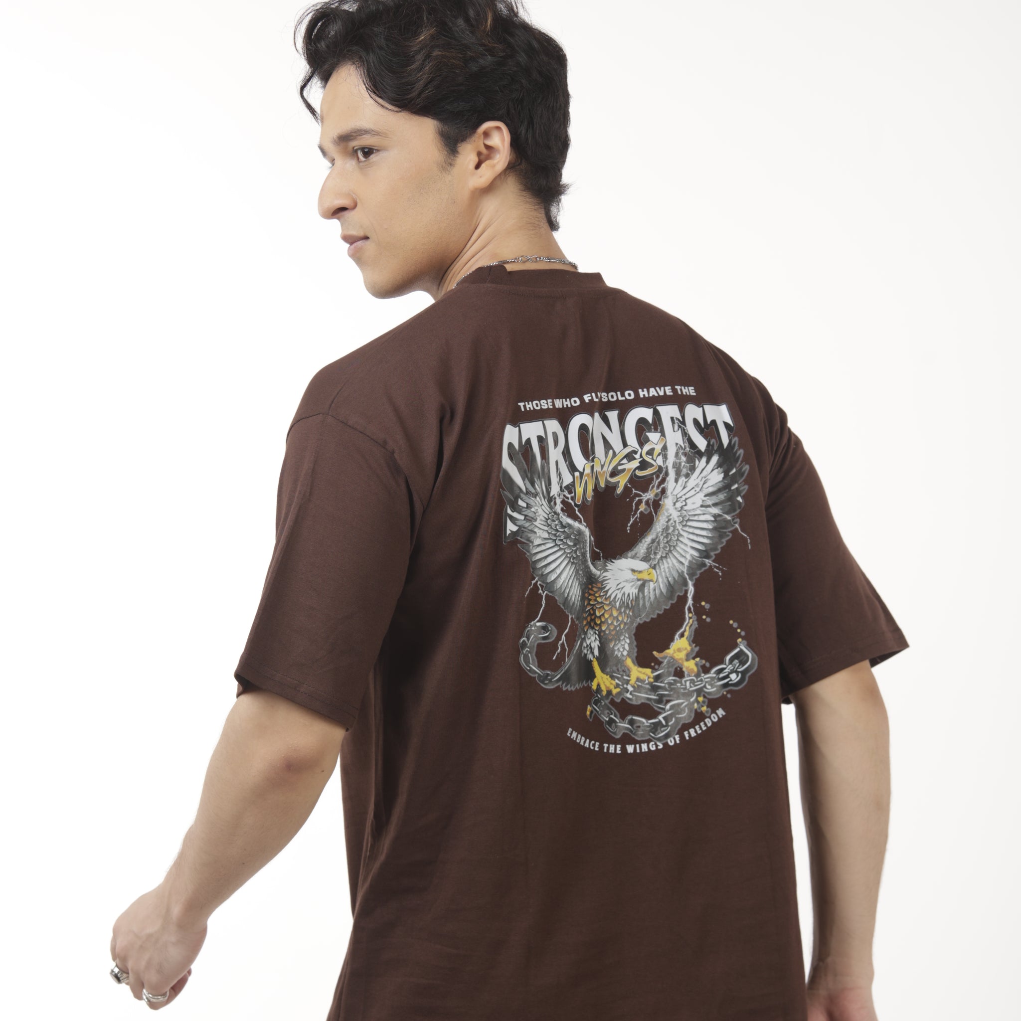 Strongest Wings Oversize Tshirt Brown [UNISEX]