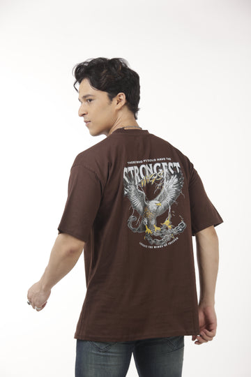 Strongest Wings Oversize Tshirt Brown [UNISEX]