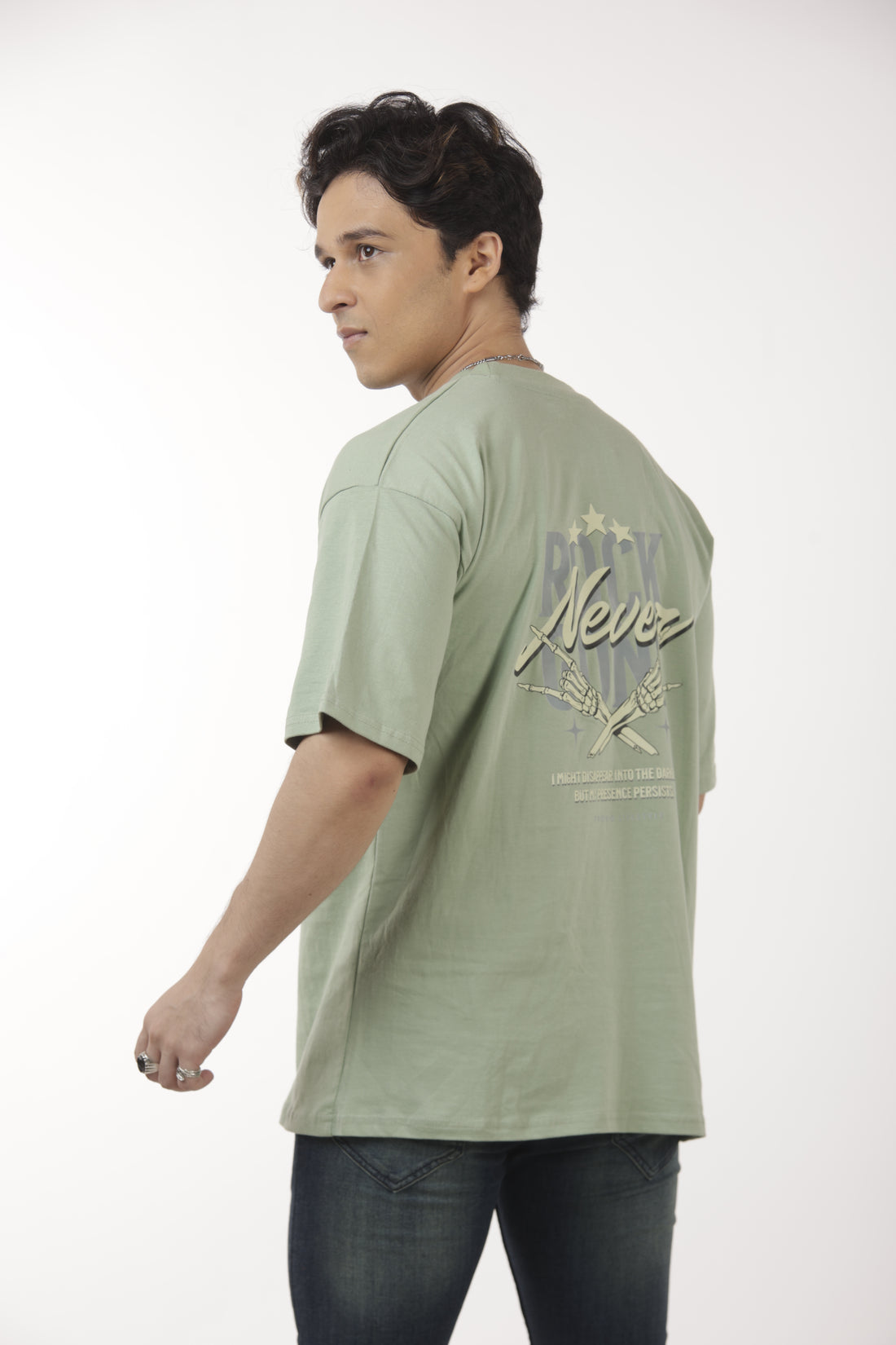 Rock Never Oversized Tshirt Emerlad Green