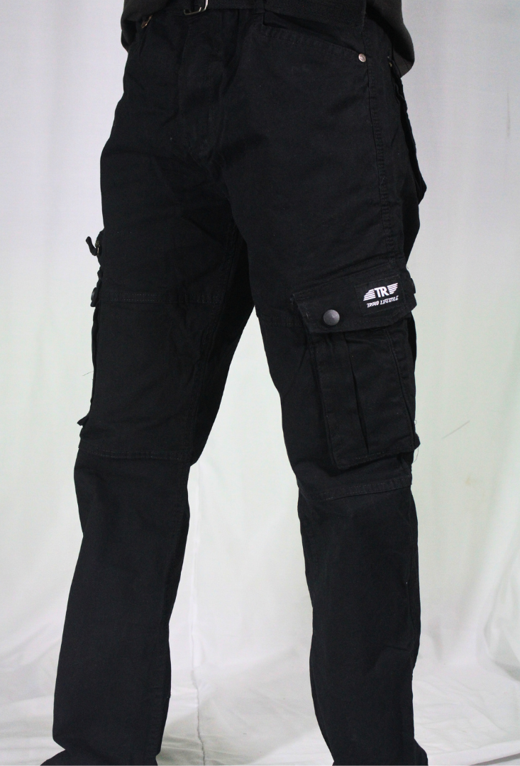 Premium Black Heavy Fabric Cargo Pants Men [BLACK CARGO PANT]