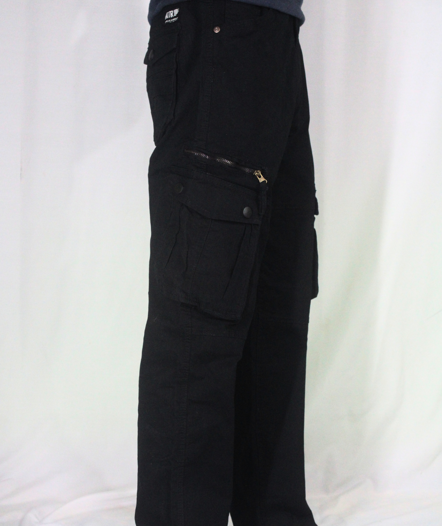 Premium Black Heavy Fabric Cargo Pants Men [BLACK CARGO PANT]